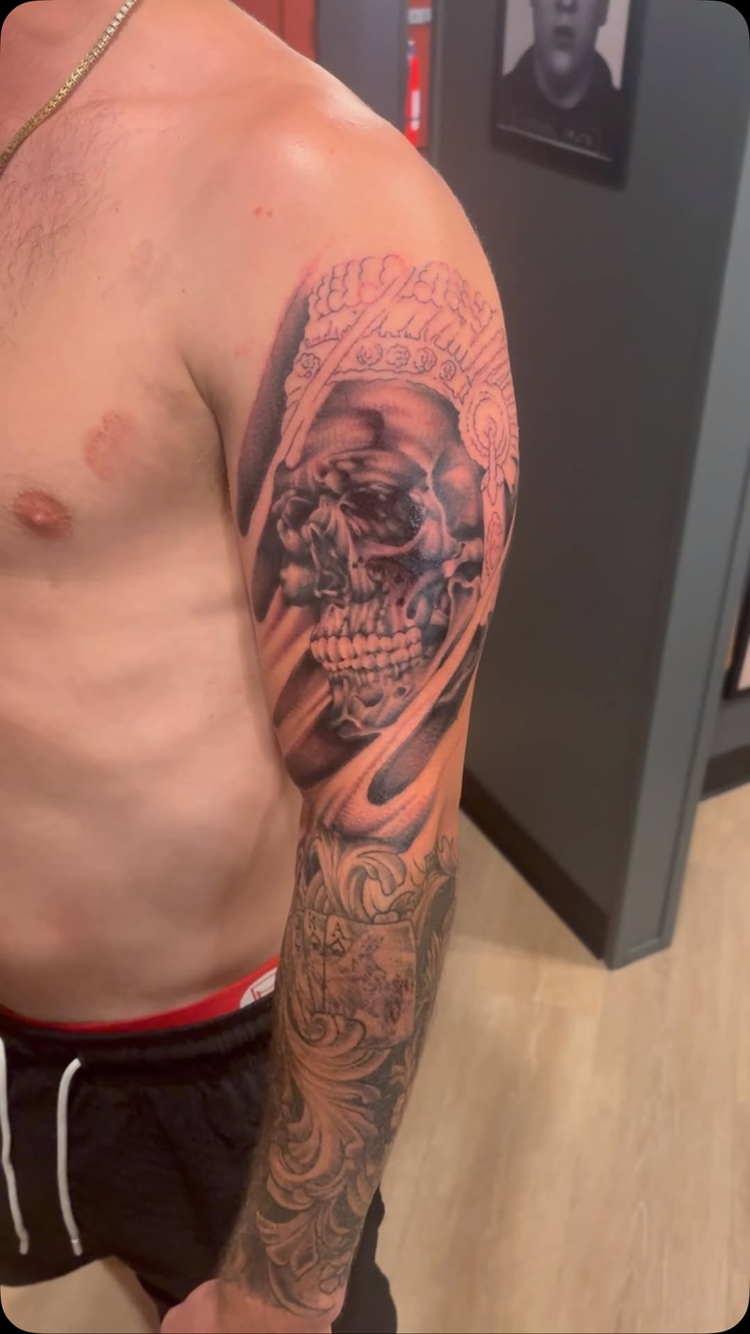 Skull sleeve — in progress by Giani Martini